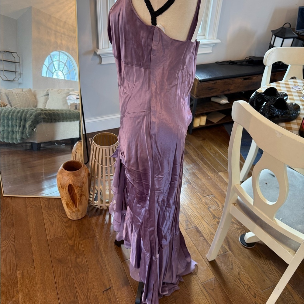 Urban Girl Nites Lavender Satin Dress size 11/12 Cocktail Prom - Picture 4 of 15